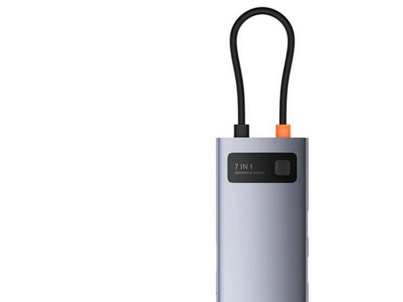 Baseus Metal Gleam 7in1 HDMI 4K 60Hz USB-C Hub / 3x USB 3.0 / USB-C PD / SD / microSD - Gray USB-Hubs
