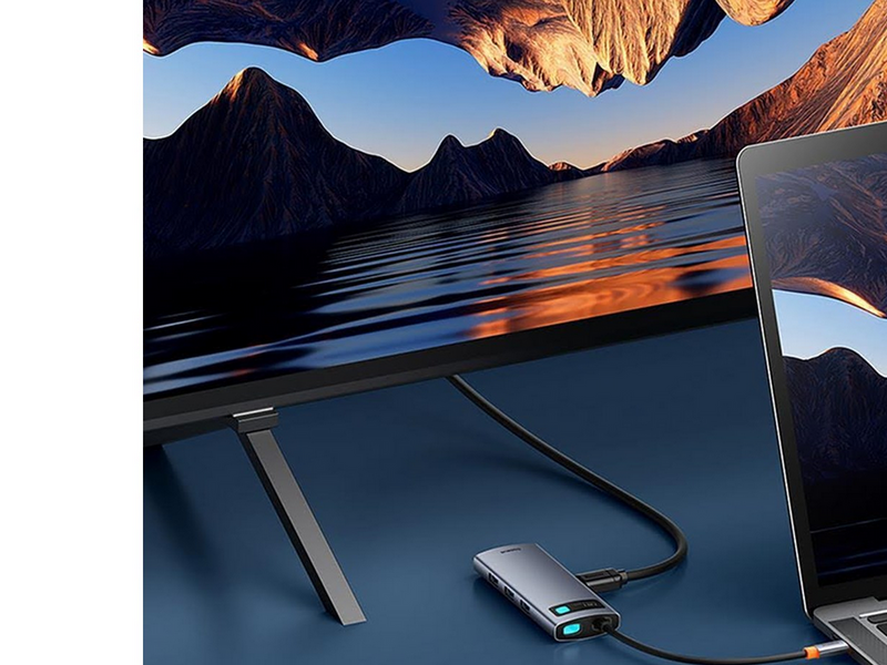 Baseus Metal Gleam 7in1 HDMI 4K 60Hz USB-C Hub / 3x USB 3.0 / USB-C PD / SD / microSD - Gray USB-Hubs