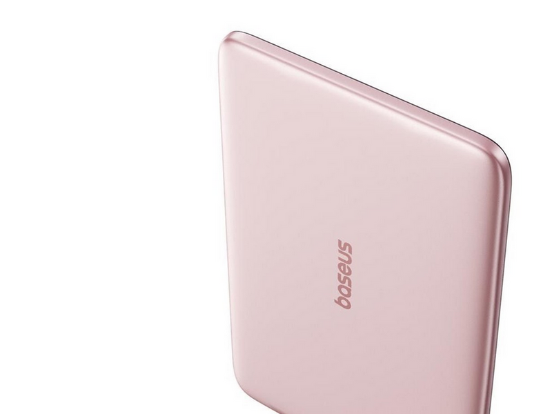 Baseus PicoGo AM41 5000mAh 20W Ultra-Slim Power Bank MagSafe Compatible with Simple USB-C 60W 30cm Cable - Pink - 5000 mAh