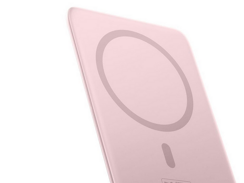 Baseus PicoGo AM41 5000mAh 20W Ultra-Slim Power Bank MagSafe Compatible with Simple USB-C 60W 30cm Cable - Pink - 5000 mAh
