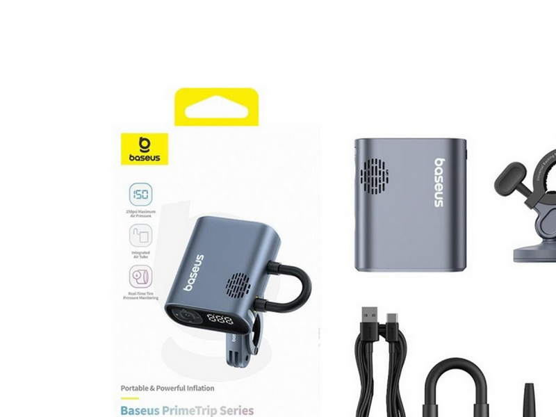 Baseus PrimeTrip Series Electric Bicycle Pump with Digital Display - Black