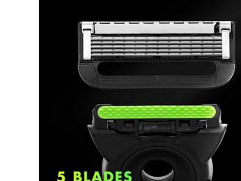 Gillette Exfoliating Bar Razor Black and Gold Edition (2 Count + Handle + Stand)