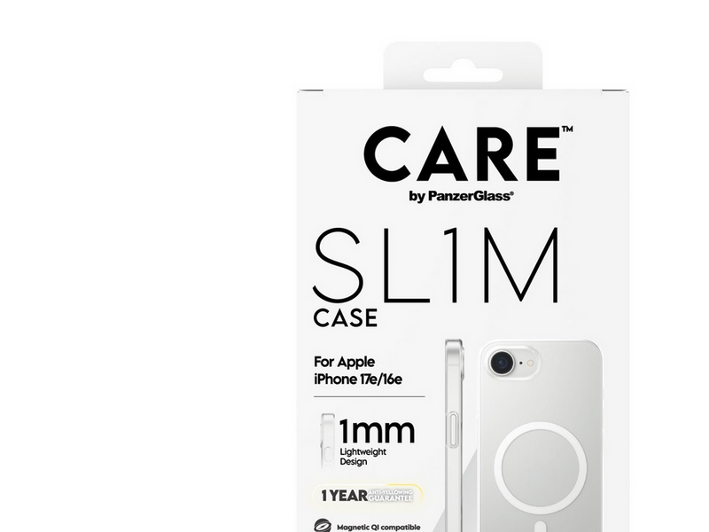 CARE by PanzerGlass SL1M Case Transparent w. MagSafe iPhone 17e | 16e