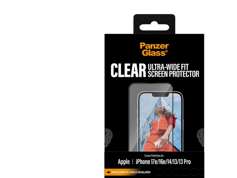 PanzerGlass Screen Protector iPhone 17e | 16e | 14 | 13 | 13 Pro | Ultra-Wide Fit w. FASTFIT IN-A-BOX