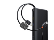 Baseus EnerFill FC41 20000mAh 100W Power Bank with Digital Display and Built-in Dual USB-C Cable - Black - 20000 mAh
