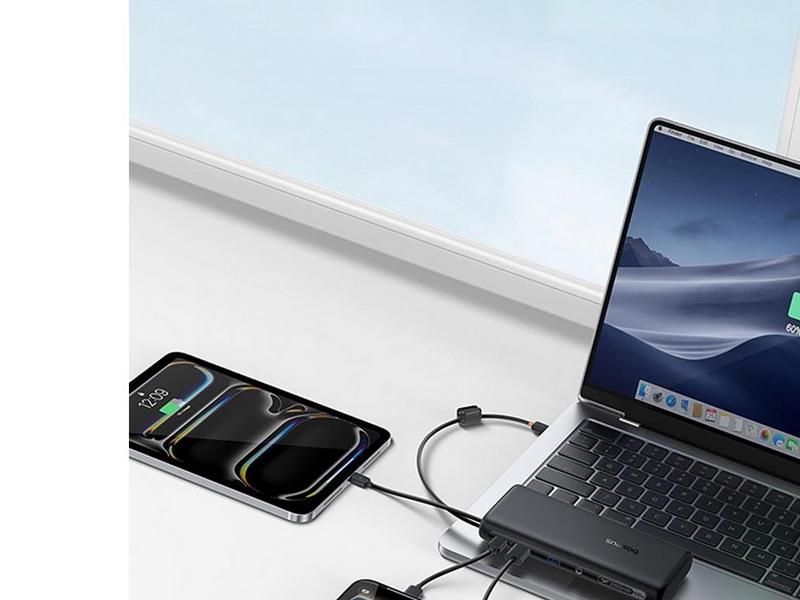 Baseus EnerFill FC41 20000mAh 100W Power Bank with Digital Display and Built-in Dual USB-C Cable - Black - 20000 mAh