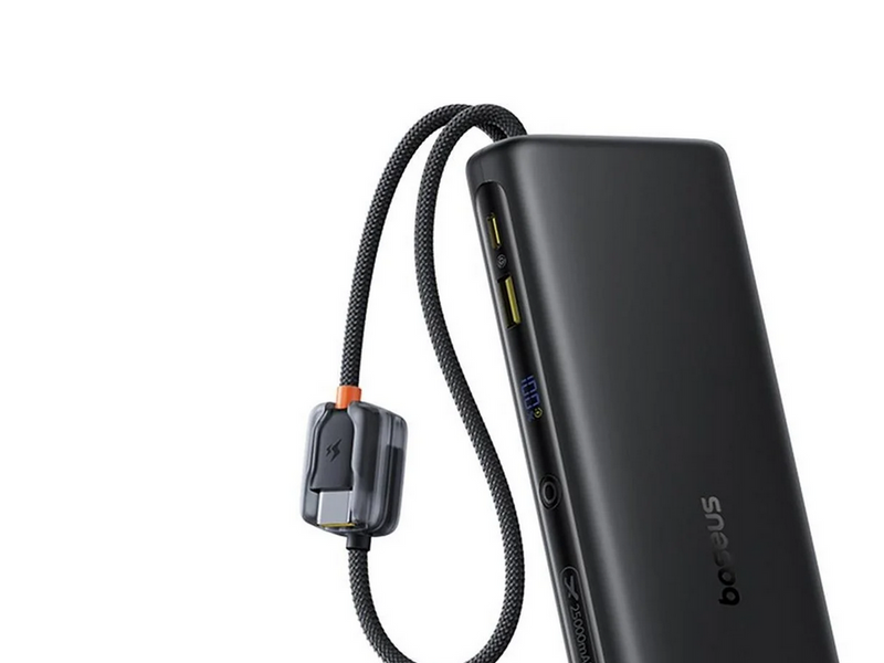 Baseus EnerFill FC41 25000mAh 145W Power Bank with Digital Display and Built-in Dual USB-C Cable - Black - 25000 mAh