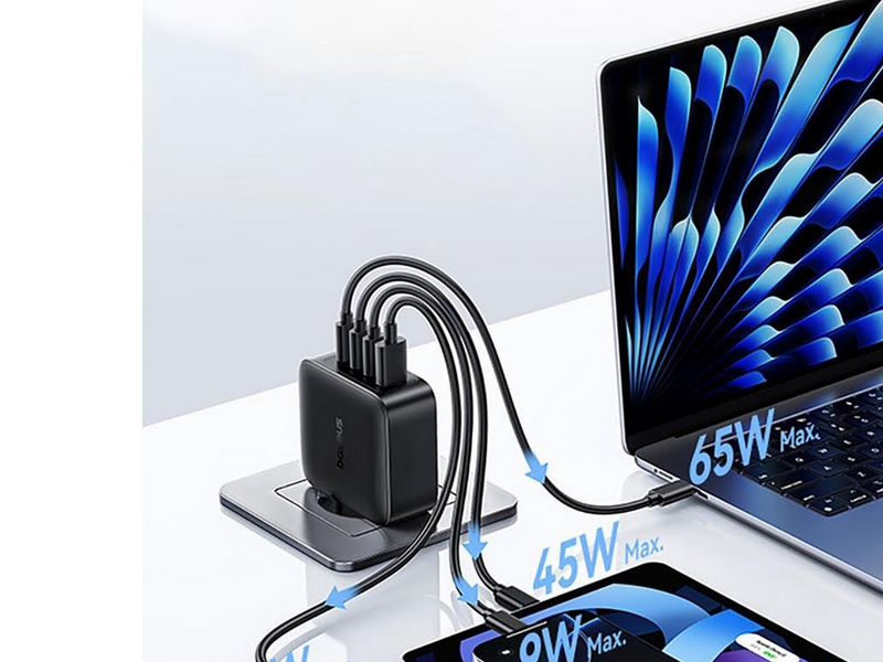Baseus EnerFill FH11 GaN 140W Wall Charger 3xUSB-C + 1xUSB-A - Black