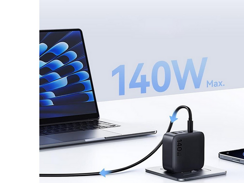 Baseus EnerFill FH11 GaN 140W Wall Charger 3xUSB-C + 1xUSB-A - Black
