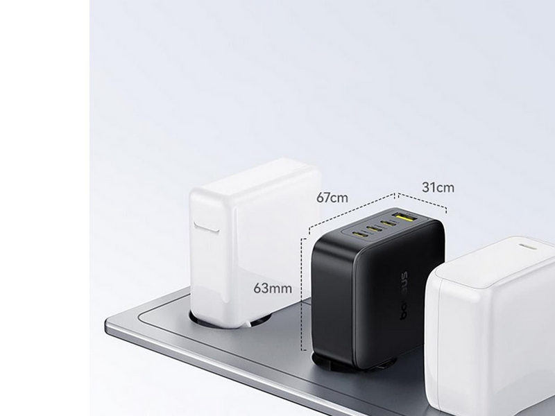 Baseus EnerFill FH11 GaN 140W Wall Charger 3xUSB-C + 1xUSB-A - Black
