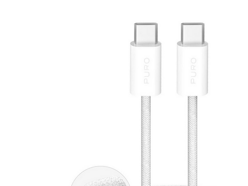 Puro Fabrik 4 100W Braided Cable USB-C - USB-C 1m - White