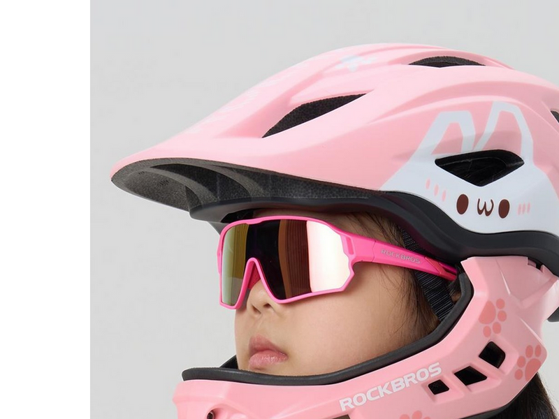 Rockbros TT-32002 Rabbit Children's Bike Helmet with Detachable Chin Size M (54-58) - Pink