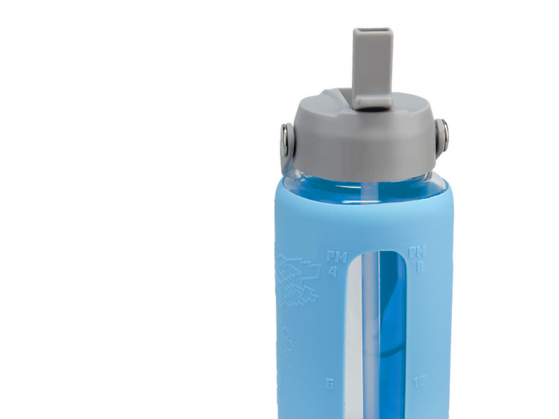 Paladone - MINECRAFT GLASS WATER BOTTLE WITH SLEEVE