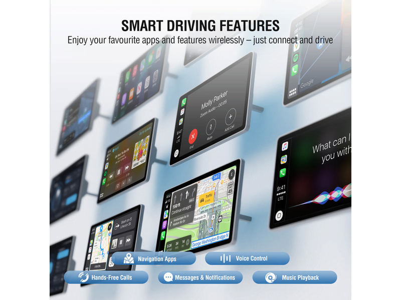 4smarts Wireless CarPlay and Android Auto USB-A and USB-C adapter - Silver