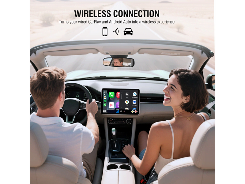 4smarts Wireless CarPlay and Android Auto USB-A and USB-C adapter - Silver