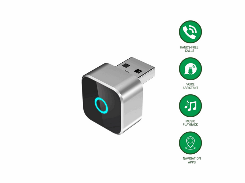 4smarts Wireless CarPlay and Android Auto USB-A and USB-C adapter - Silver