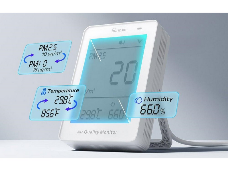 Sonoff AirGuard PM2.5 SAWF‑07P WiFi LCD Air Quality Monitor