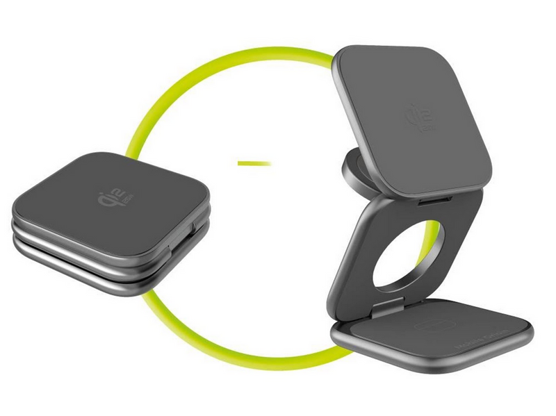 Mobile Origin 3in1 Qi2 25W UltraSlim Foldable Charger PW36 MagSafe Compatible Space Grey