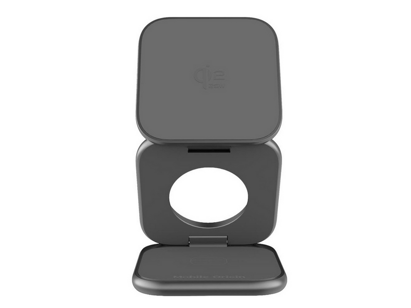 Mobile Origin 3in1 Qi2 25W UltraSlim Foldable Charger PW36 MagSafe Compatible Space Grey