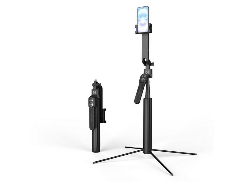 Wozinsky WST-360YS Selfie Stick with Tripod Function with 360° AI Auto Face Tracking Gesture Control - Black