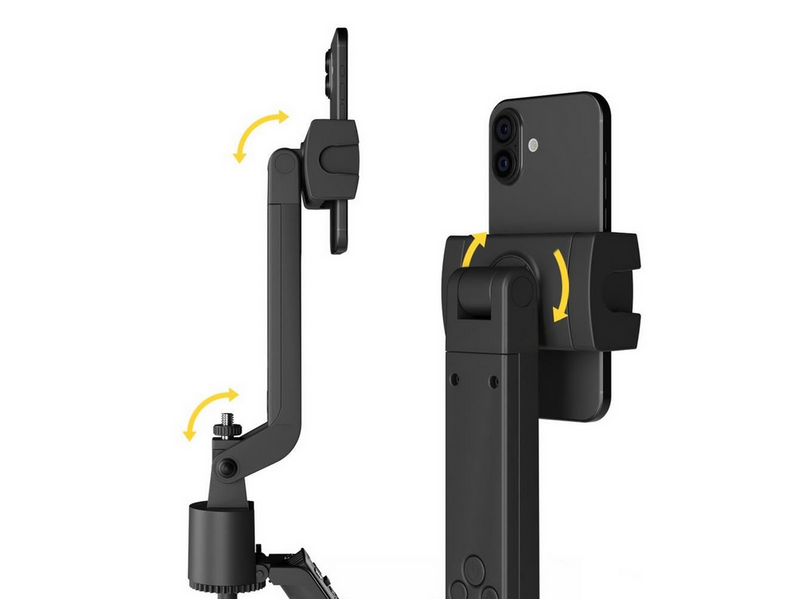 Wozinsky WST-360YS Selfie Stick with Tripod Function with 360° AI Auto Face Tracking Gesture Control - Black
