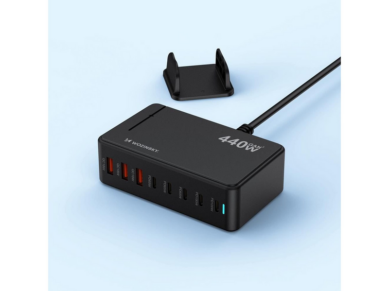 Wozinsky WSL-440 440W Gan QC3 Charging Station - Black