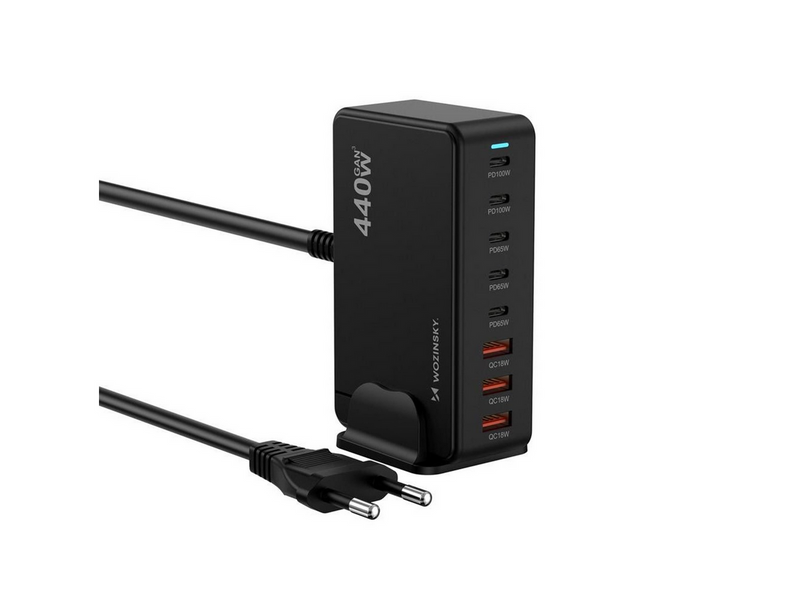 Wozinsky WSL-440 440W Gan QC3 Charging Station - Black