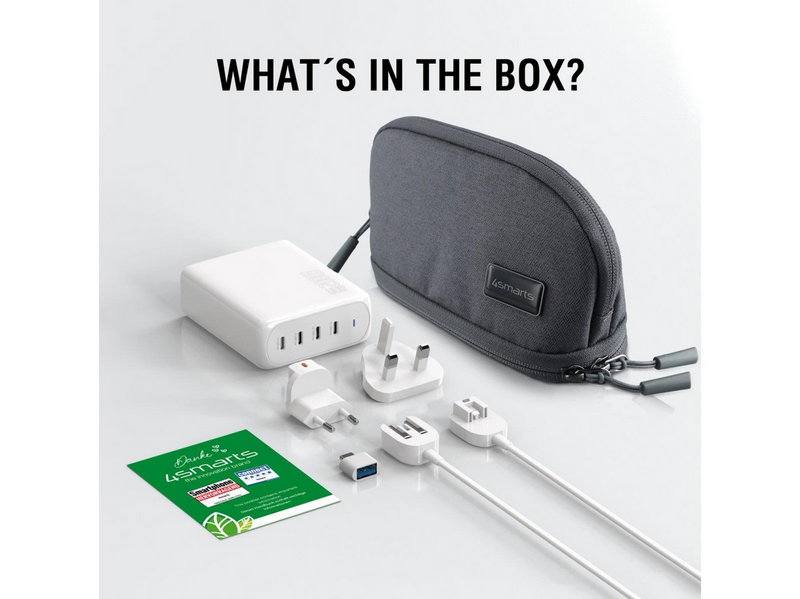 4smarts Wall charger GaN Flex Pro 200W Travel Edition 4x USB-C white Netzteile - 200 Watt - ATX - 80 Plus
