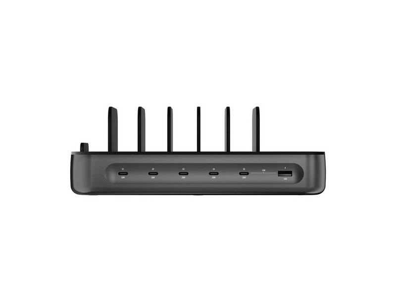 4smarts Charging station Team 100W 1x USB-A port 5x USB-C ports includes 6 cables black