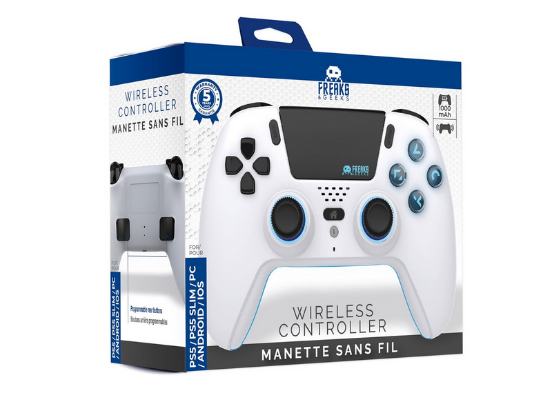 Freaks And Geeks Bluetooth Wireless Controller - LED - White - Wireless Controller - Sony PlayStation 5