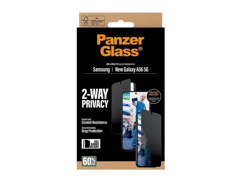 PanzerGlass Privacy Screen Protector Samsung Galaxy A57 | Ultra-Wide Fit w. EasyAligner