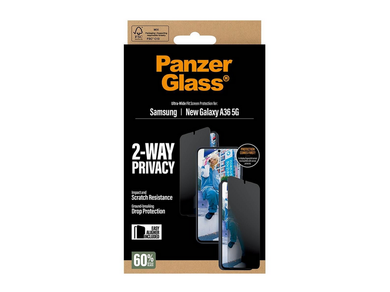 PanzerGlass Privacy Screen Protector Samsung Galaxy A37 | Ultra-Wide Fit w. EasyAligner