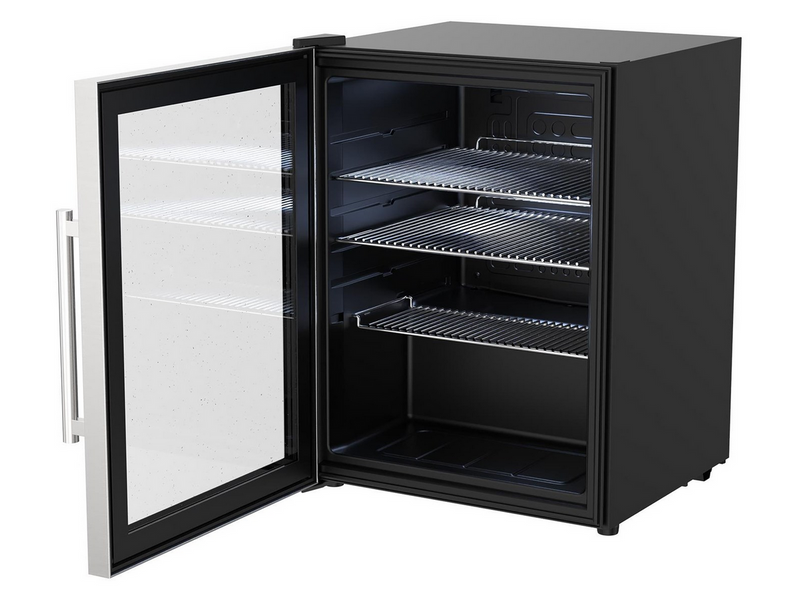 cozze Fridge with steel frame and glass front 60 litres