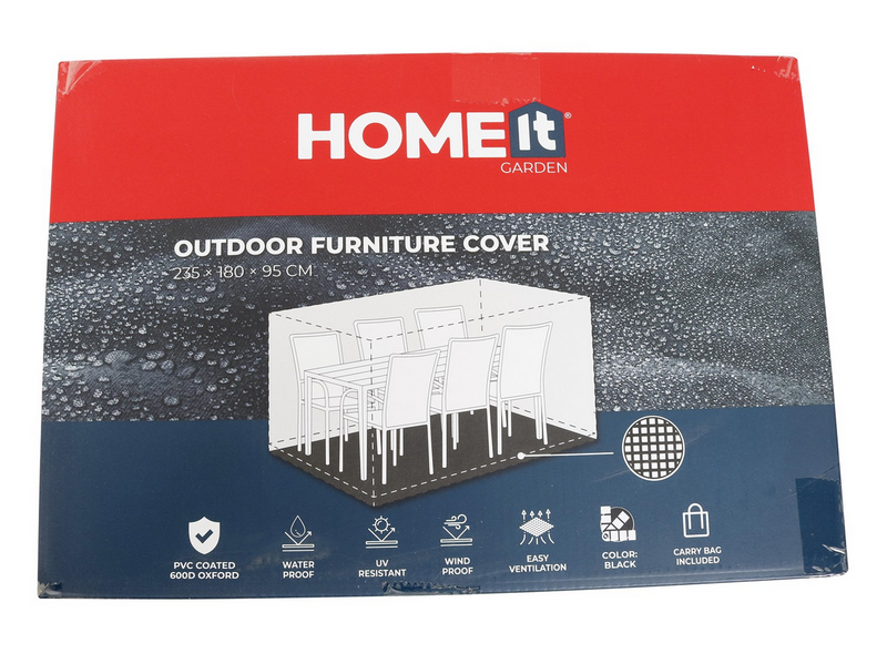 Home>it Garden Überzug für Gartenmöbel, L235xB180xH95 cm, schwarz