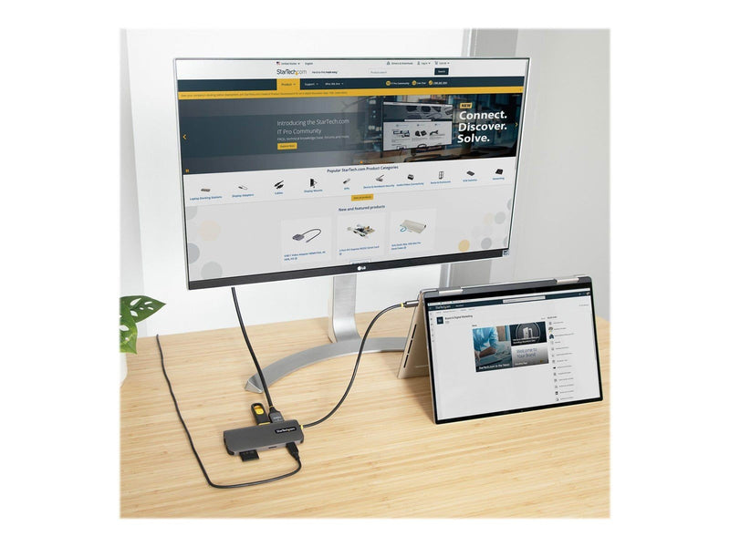 StarTech.com USB C Multiport Adapter 4K 60Hz HDMI Video 3-Port 5Gbps USB-A 3.2 Hub 100W