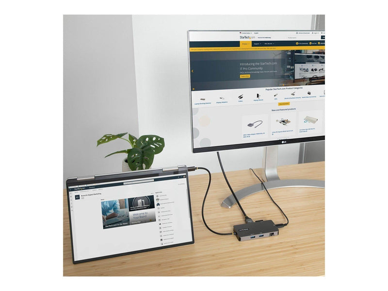 StarTech.com USB C Multiport Adapter Dual HDMI Video 4K 60Hz 2-Port 5Gbps USB-A 3.1 Hub 100W