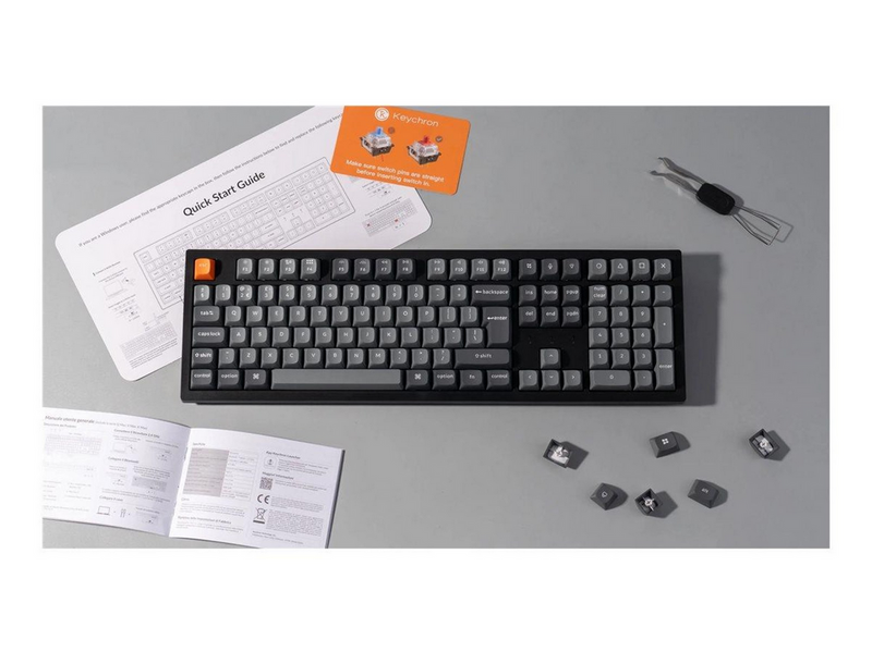 Keychron K10 MAX QMK/VIA Wireless Tri-Mode - Super Banana - Gaming Tastatur - Full-Size - Nordic ISO - Schwarz