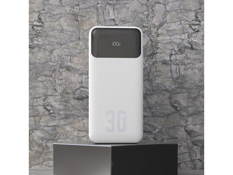 Dudao K15Max 30000mAh PD 22.5W Powerbank with USB-C and Lightning Cables - White - 30000 mAh