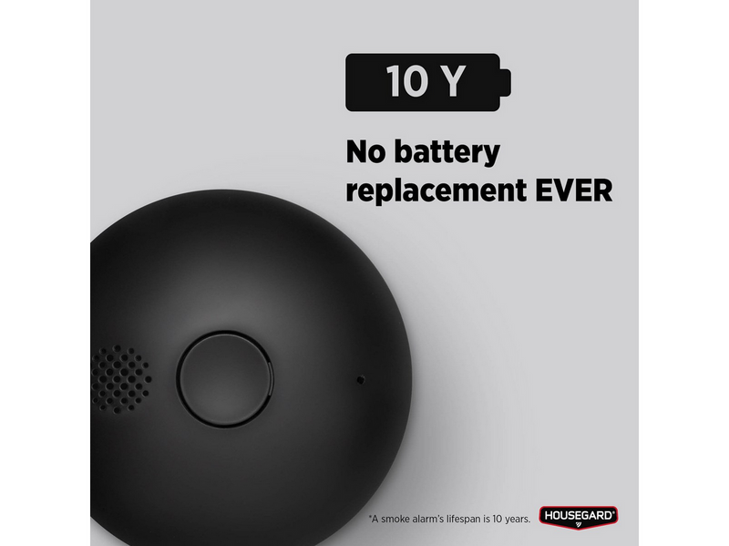 Housegard Luma Smart wireless series-connected smoke alarm incl. 10-year battery 2-pack, black