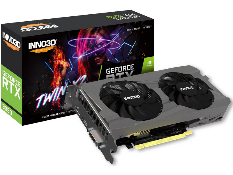 Inno3D GeForce RTX 3050 Twin X2 V2 - 6GB GDDR6 RAM - Grafikkarte