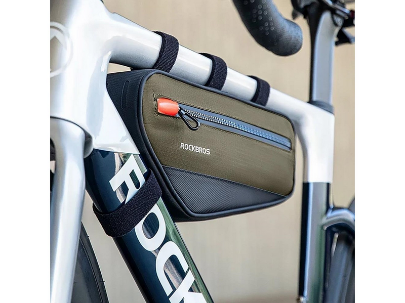 Rockbros Bicycle Bag 1.7 L for Frame - Green and Black