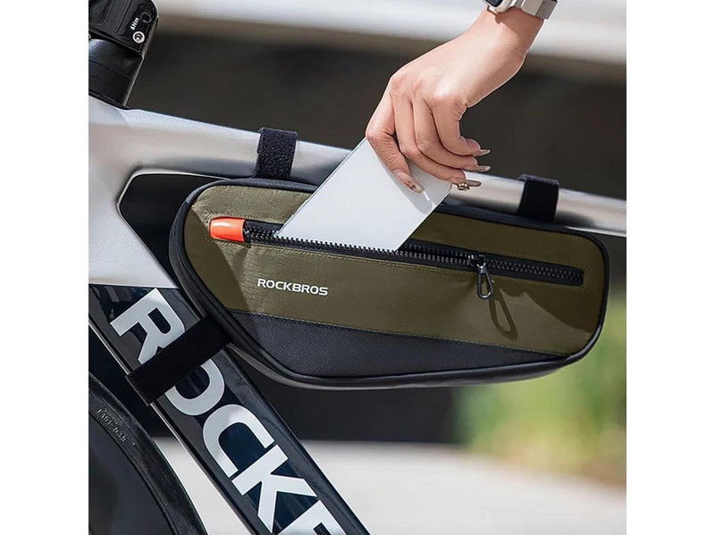 Rockbros Bicycle Bag 1.7 L for Frame - Green and Black