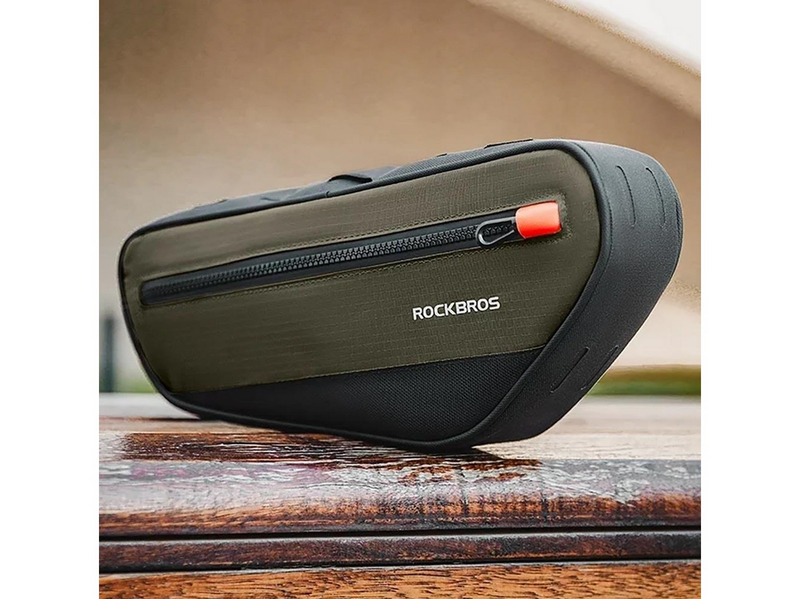 Rockbros Bicycle Bag 1.7 L for Frame - Green and Black