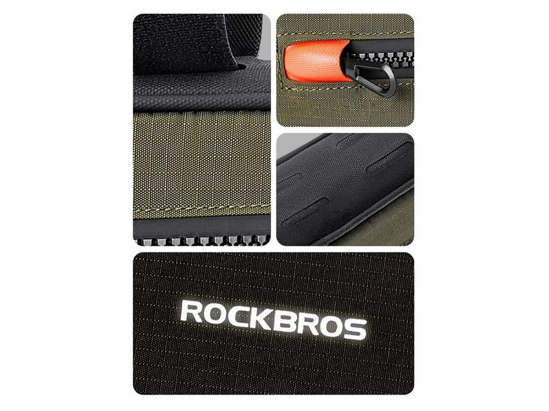 Rockbros Bicycle Bag 1.7 L for Frame - Green and Black