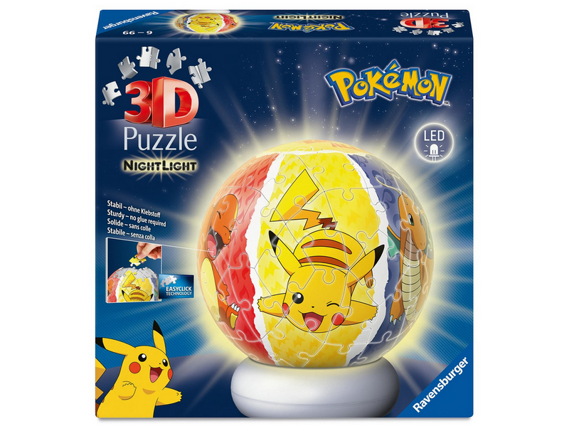 Ravensburger 3D Puzzle-Ball Nightlight Pokémon (72) 3D Puzzle
