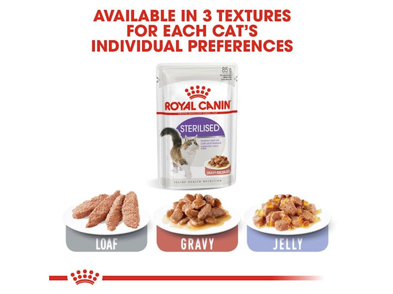 Royal Canin Sterilised Chunks In Gravy 85g (12-Pack)