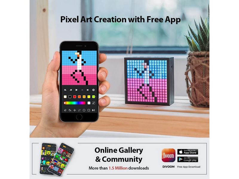 Divoom Timebox-Evo Pixel Art Bluetooth Speaker 16x16