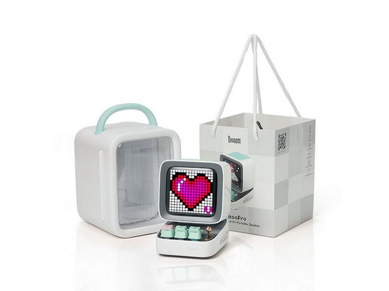 Divoom DitooPro Retro Pixel Art Bluetooth Speaker - White