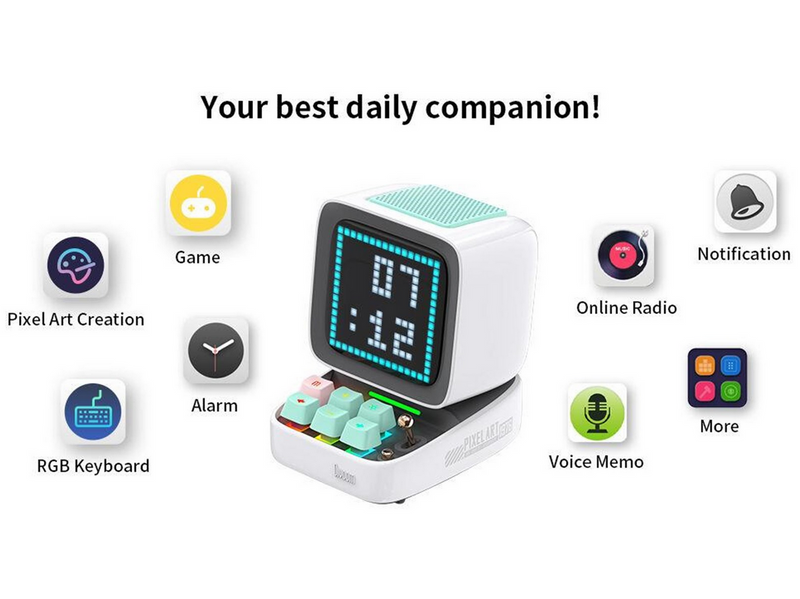 Divoom DitooPro Retro Pixel Art Bluetooth Speaker - White
