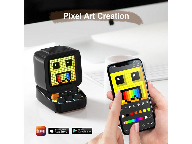 Divoom DitooPro Retro Pixel Art Bluetooth Speaker - Black